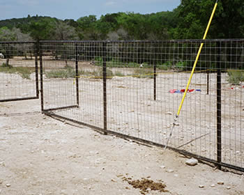 Cattle panel fence with black steel posts